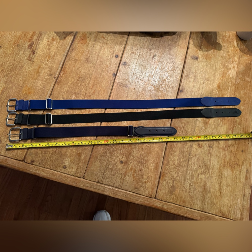 Youth, baseball belts, 2 Blue and 1 black belts